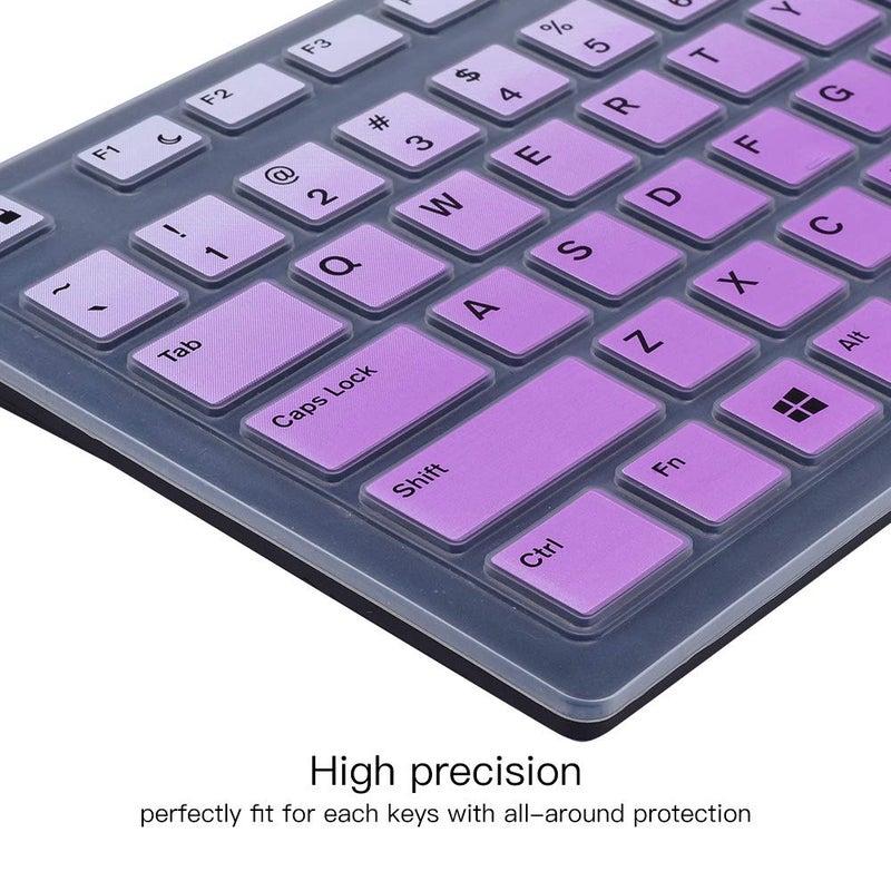 imComor Keyboard Cover for KB216 Wired & Dell KM636 Wireless Keyboard/Dell Optiplex 5250 3050 3240 5460 7450 7050/ Dell Inspiron AIO 3475/3670/3477 All-in one Desktop Keyboard Skin, Ombre Pinkish Purple - Image 3